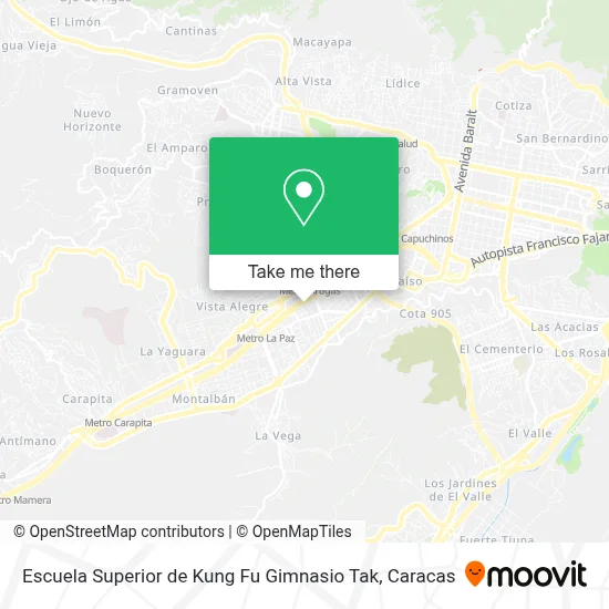 Escuela Superior de Kung Fu Gimnasio Tak map