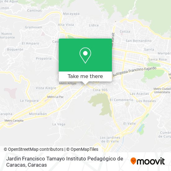 Jardin Francisco Tamayo Instituto Pedagógico de Caracas map