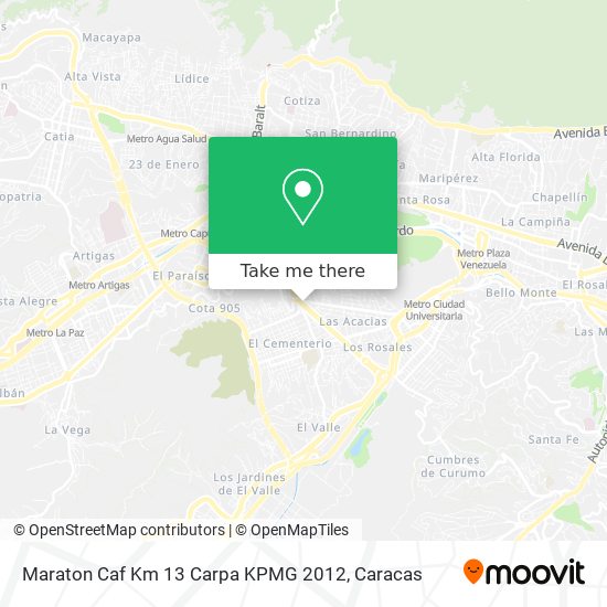 Maraton Caf Km 13 Carpa KPMG 2012 map