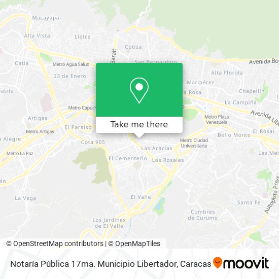 Notaría Pública 17ma. Municipio Libertador map
