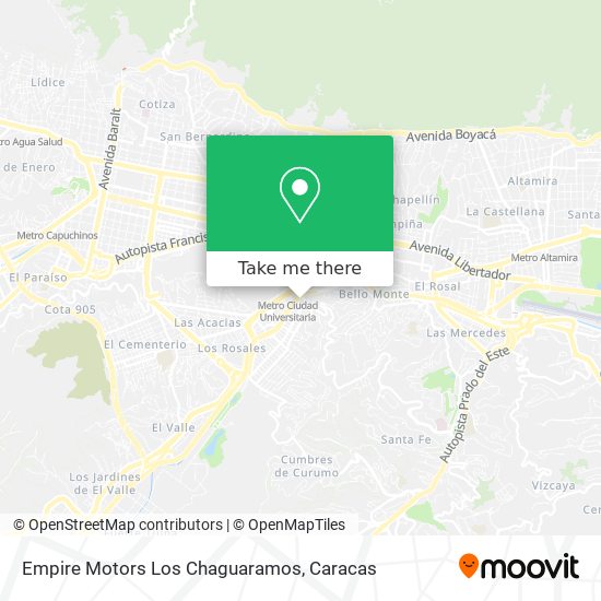 Empire Motors Los Chaguaramos map