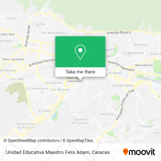 Mapa de Unidad Educativa Maestro Felix Adam