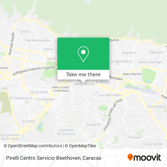 Pirelli Centro Servicio Beethoven map