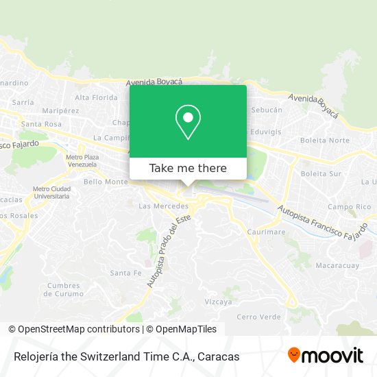 Mapa de Relojería the Switzerland Time C.A.