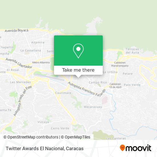 Twitter Awards El Nacional map