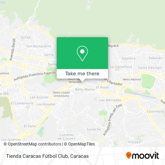 Mapa de Tienda Caracas Fútbol Club