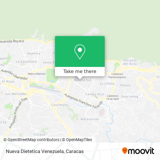 Mapa de Nueva Dietetica Venezuela
