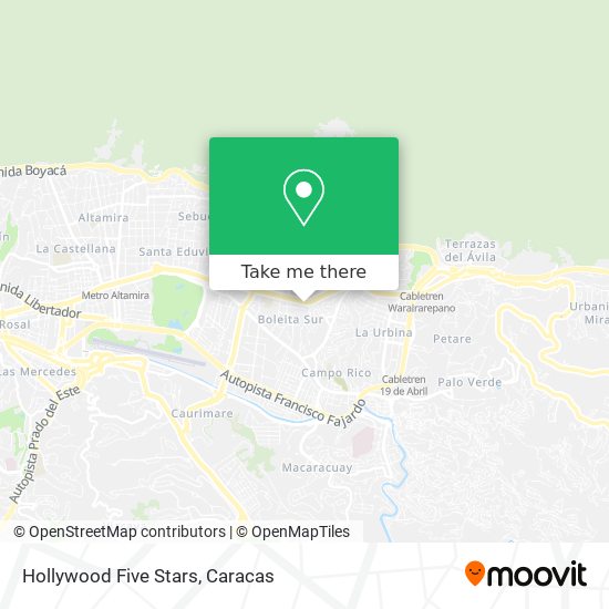 Hollywood Five Stars map