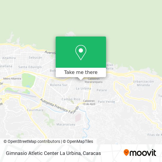 Gimnasio Atletic Center La Urbina map