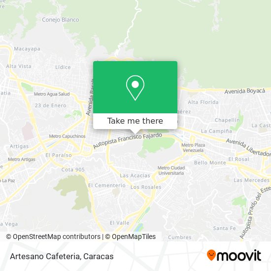 Artesano Cafeteria map