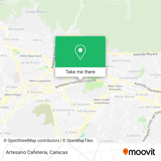 Mapa de Artesano Cafeteria