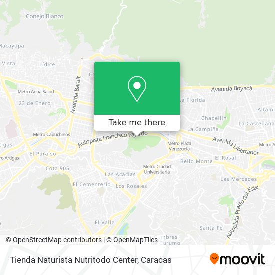 Mapa de Tienda Naturista Nutritodo Center