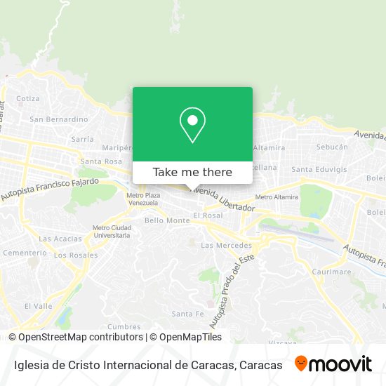 Iglesia de Cristo Internacional de Caracas map