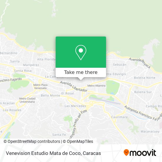Mapa de Venevision Estudio Mata de Coco