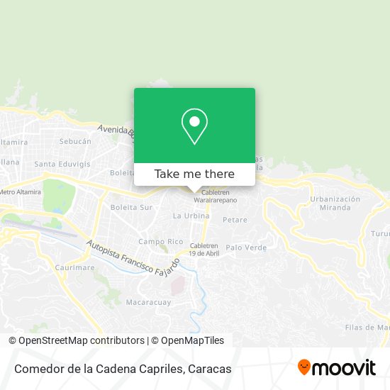 Comedor de la Cadena Capriles map