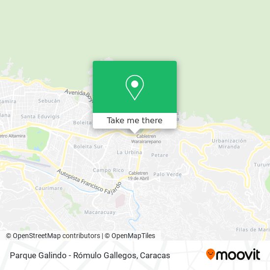 Parque Galindo - Rómulo Gallegos map