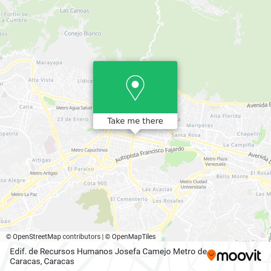Mapa de Edif. de Recursos Humanos Josefa Camejo Metro de Caracas