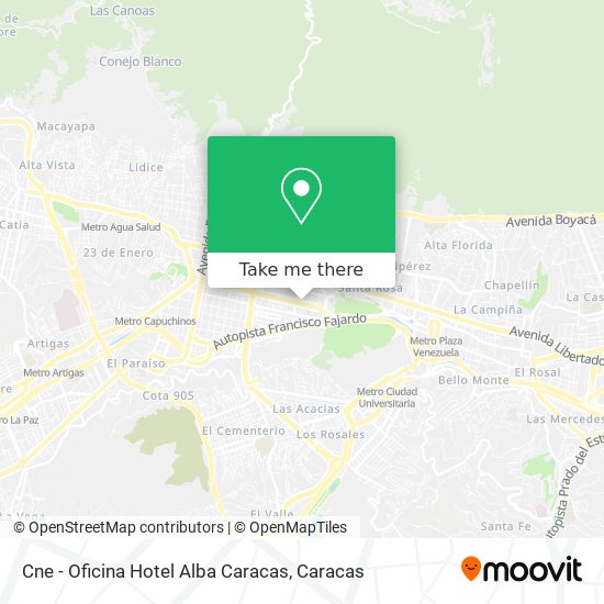 Mapa de Cne - Oficina Hotel Alba Caracas