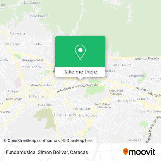 Fundamusical Simon Bolivar map