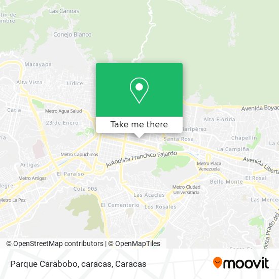 Parque Carabobo, caracas map