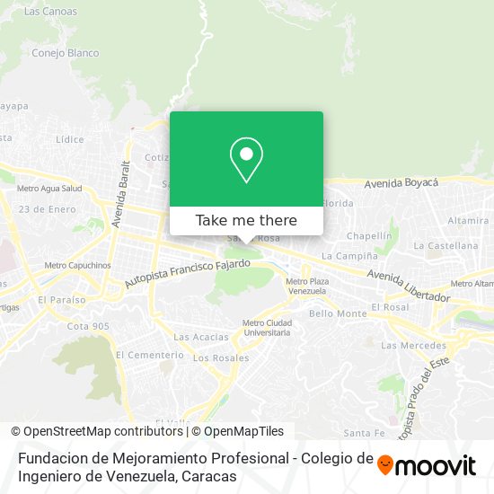 Fundacion de Mejoramiento Profesional - Colegio de Ingeniero de Venezuela map