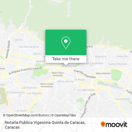 Notaria Publica Vigesima Quinta de Caracas map