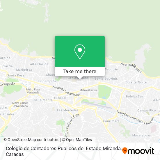 Colegio de Contadores Publicos del Estado Miranda map