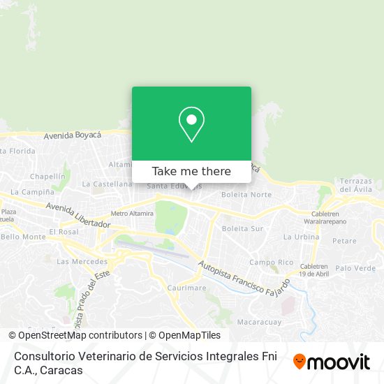 Mapa de Consultorio Veterinario de Servicios Integrales Fni C.A.