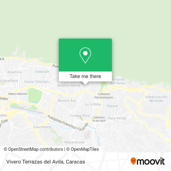 Mapa de Vivero Terrazas del Avila