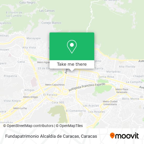 Fundapatrimonio Alcaldía de Caracas map