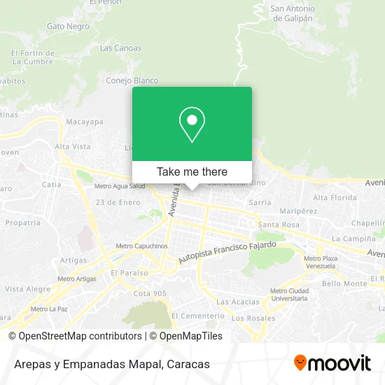 Arepas y Empanadas Mapal map