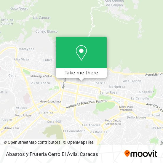 Abastos y Fruteria Cerro El Ávila map