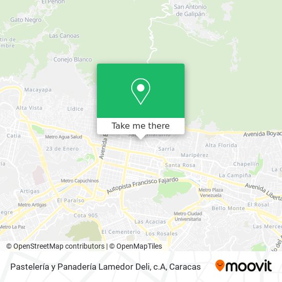 Mapa de Pastelería y Panadería Lamedor Deli, c.A