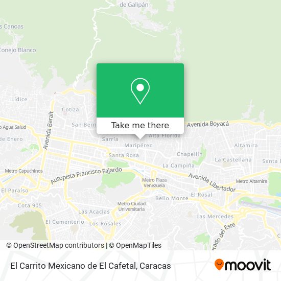 El Carrito Mexicano de El Cafetal map