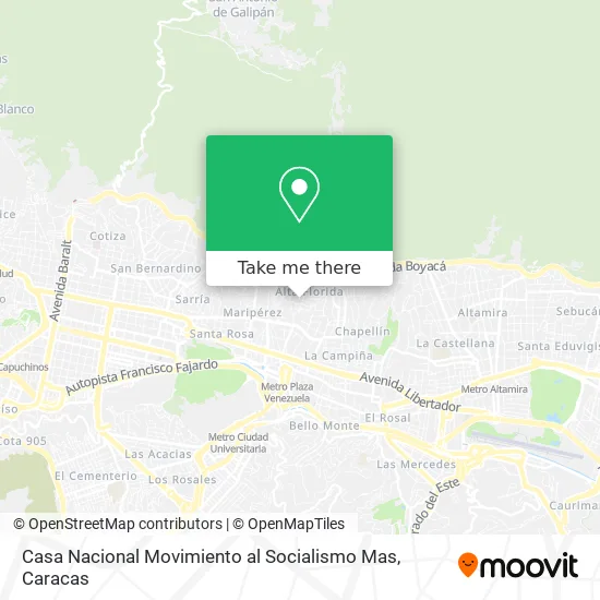 Mapa de Casa Nacional Movimiento al Socialismo Mas