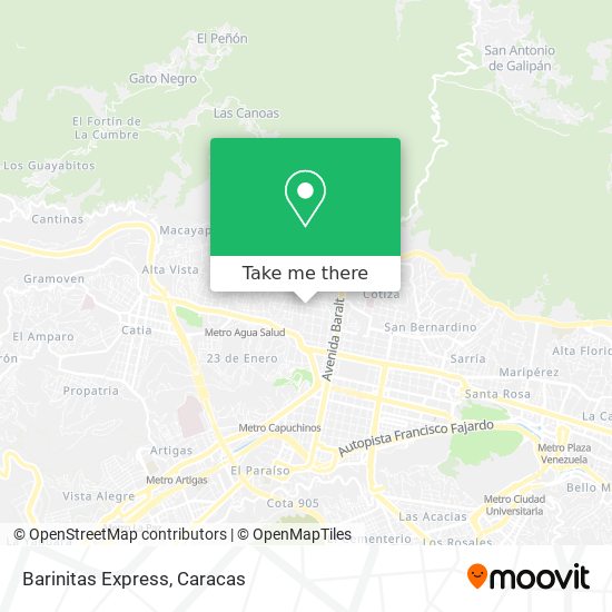 Barinitas Express map