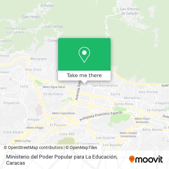 Ministerio del Poder Popular para La Educación map