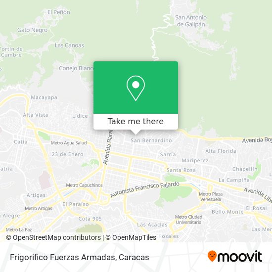 Mapa de Frigorifico Fuerzas Armadas
