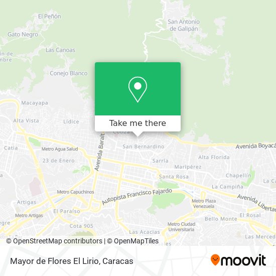 Mayor de Flores El Lirio map