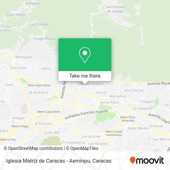Mapa de Iglesia Matríz de Caracas - Aeminpu
