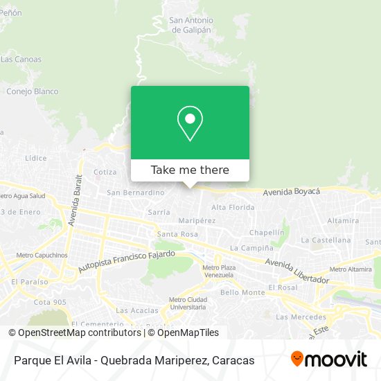 Parque El Avila - Quebrada Mariperez map