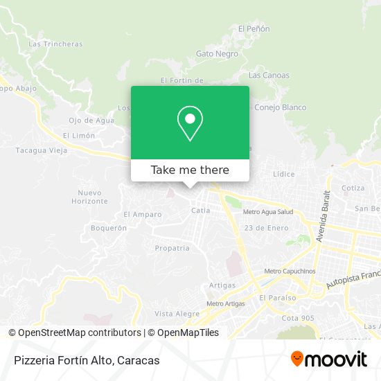 Mapa de Pizzeria Fortín Alto