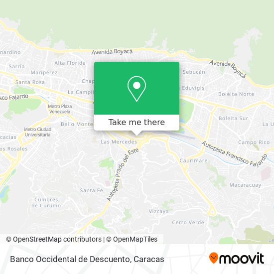 Mapa de Banco Occidental de Descuento