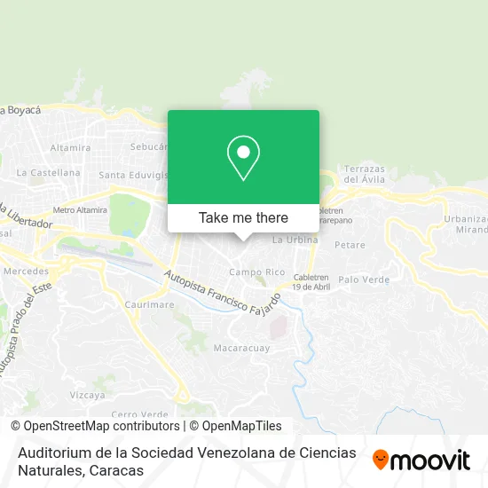 Auditorium de la Sociedad Venezolana de Ciencias Naturales map