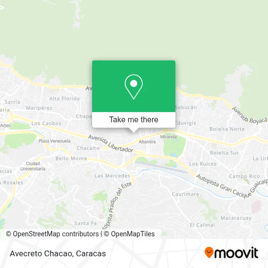 Avecreto Chacao map