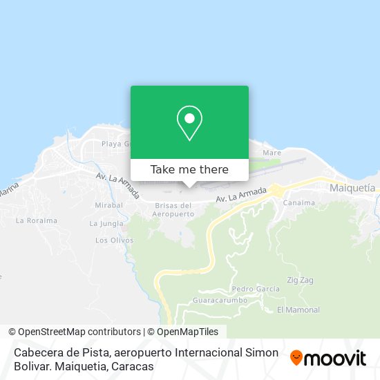 Cabecera de Pista, aeropuerto Internacional Simon Bolivar. Maiquetia map
