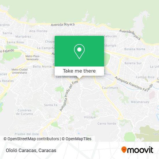 Ololó Caracas map