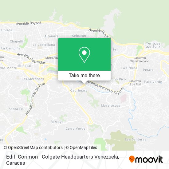 Edif. Corimon - Colgate Headquarters Venezuela map
