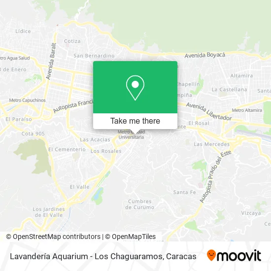 Mapa de Lavandería Aquarium - Los Chaguaramos