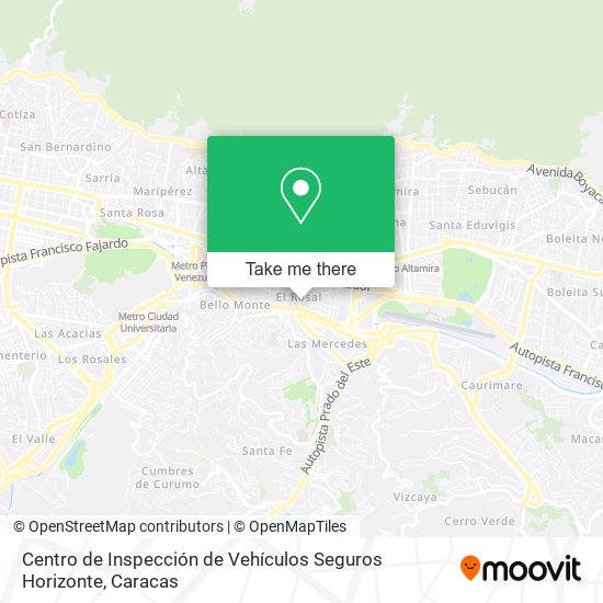 Mapa de Centro de Inspección de Vehículos Seguros Horizonte